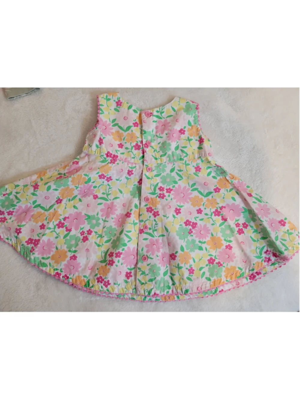 Baby Girl Floral Dress and Clothing Set 6 Months White Pink